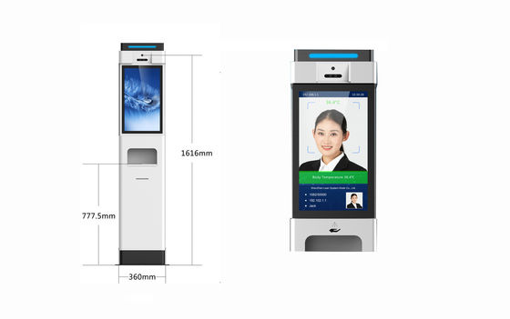 Intelligent Temperature Checking Face Recognition Kiosk With 10L Hand Dispenser
