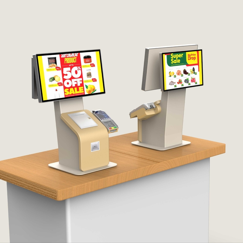 Counter Top Self Checkout Kiosk Self Ordering Kiosk For Restaurants Customized