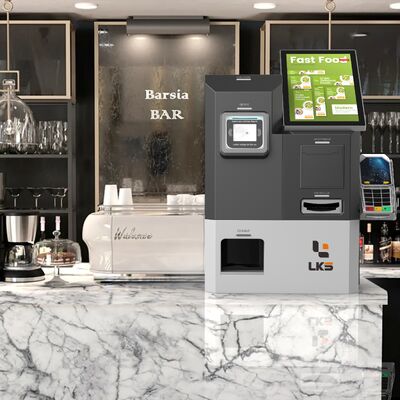 カード配送機 バーコードスキャナー付き自営業キオスク 1DとIDカードリーダーサポート 自営業提供