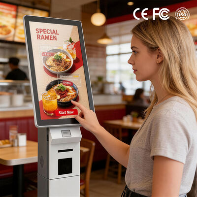 ファストフード店の食堂用の商用インテリジェントセルフオーダーターミナルセルフサービスキオスク